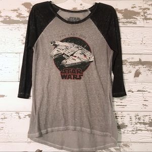 Star Wars Last Jedi Burnout Shirt Small
